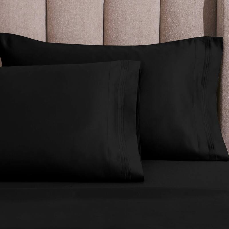 Superior Egyptian Cotton 1500 Thread Count Pillowcase - (Set of 2) - King - Black