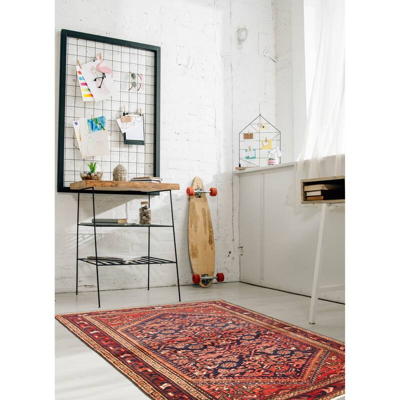 ECARPETGALLERY Hand-knotted Andelz Dark Navy Wool Rug - 4'1 x 6'4