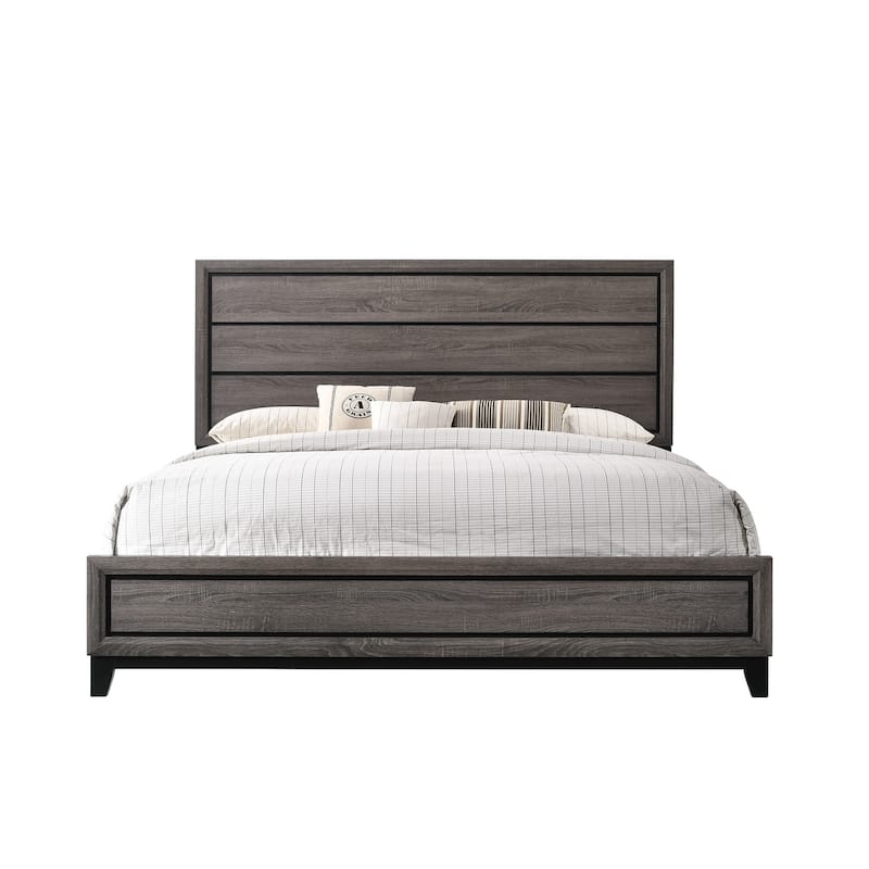 Aglae Gray Panel Bed - King