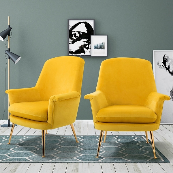 overstock yellow accent chair