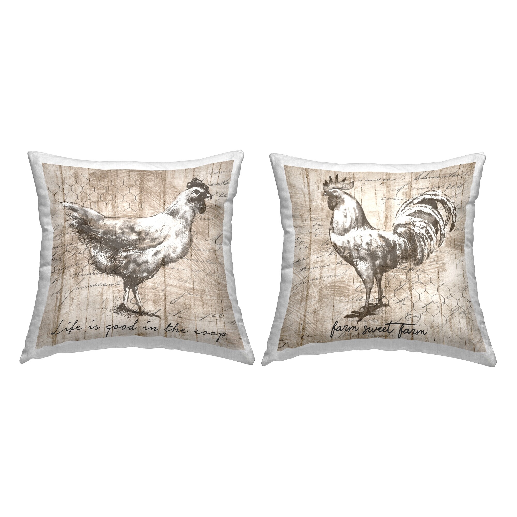 Chicken top throw pillows