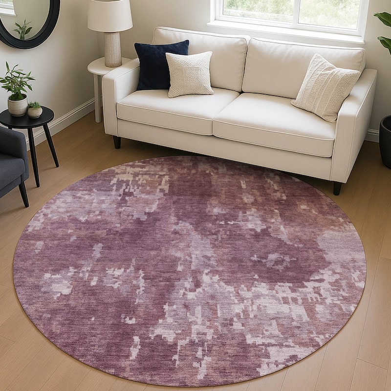 Machine Washable Indoor/ Outdoor Ombre Abstract Chantille Rug