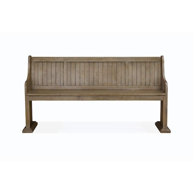 Magnussen Home Tinley Park Dove Tail Grey Bench - 67.75''W x 20.5''D x 34.38''H