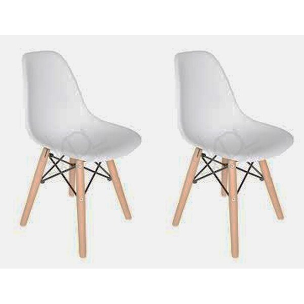 Kids Favourite Eiffel Plastic Dining Chair - Wooden base (set of Two)