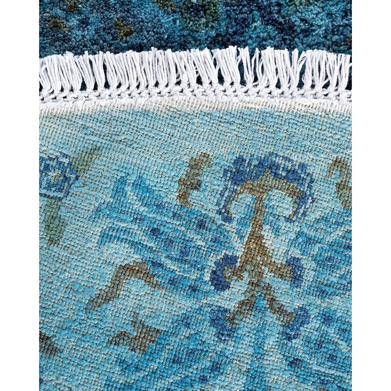 Vibrance One-of-a-Kind Hand-Knotted Area Rug - Blue, 8' 1" x 8' 1" - 8' 1" x 8' 1"