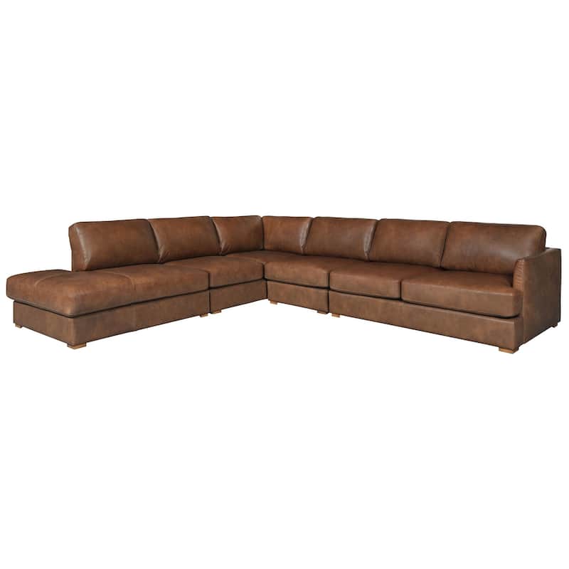 SAFAVIEH Couture Gustav Leather Corner Sectional - 162"W x 87"D x 31"H