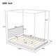 preview thumbnail 3 of 8, Full Size Wood LED Canopy Bed, Platform bed With Support Slats, White