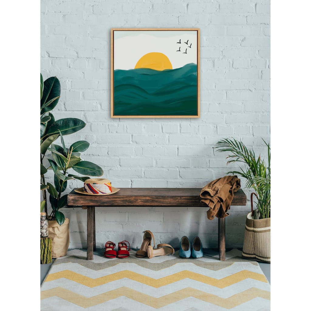 Kate and Laurel Sylvie Horizon Framed Canvas by Oris Eddu