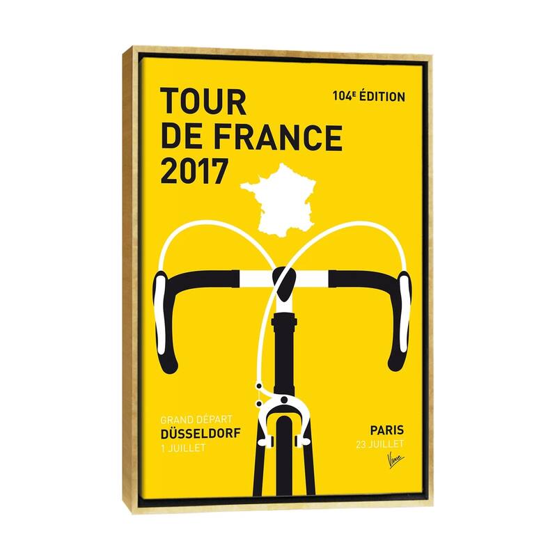 iCanvas "Tour de France 2017 Minimal Poster" by Chungkong Framed Canvas Print - Gold - 40x26
