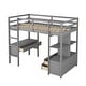 preview thumbnail 25 of 28, Full Size Multifunctional Loft Bed with Two Drawers, and Storage Shelves and Drawers