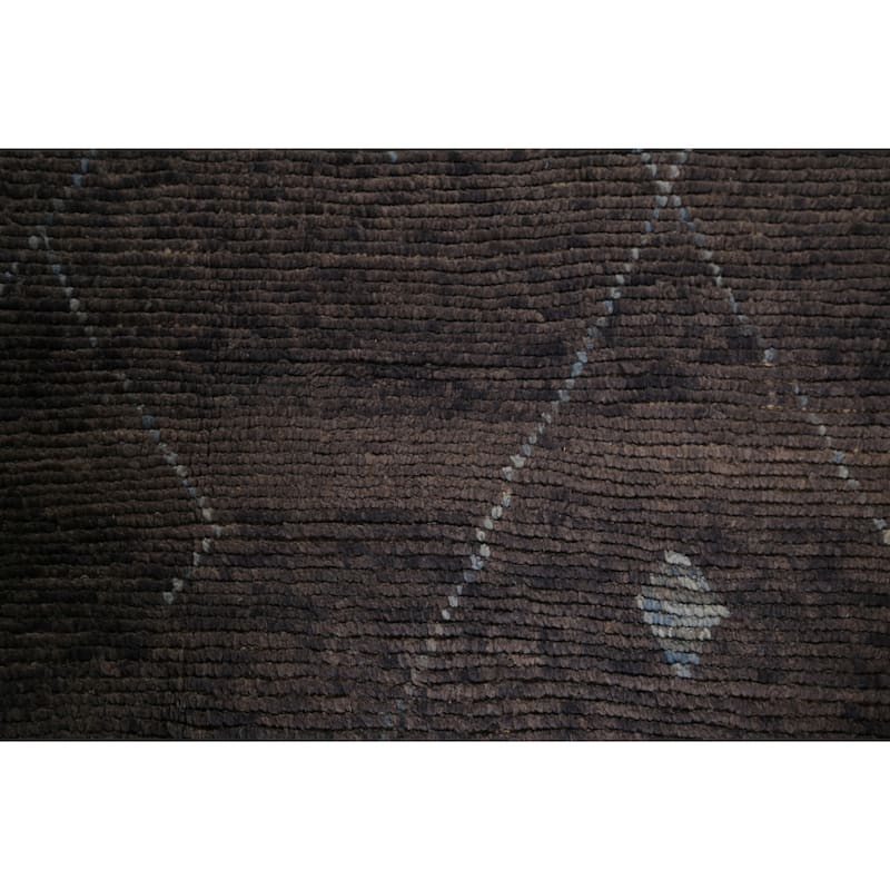 Grey Moroccan Area Rug Handmade Oriental Wool Carpet - 5'10"x 10'0"