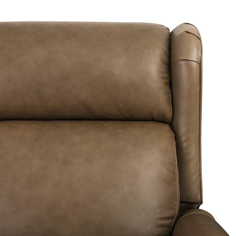 29.5-Inch Modern Recliner Chair,Genuine Leather Recliner With Comfortable Arms And Single Chair For Living Room,Beige/Blue/Brown
