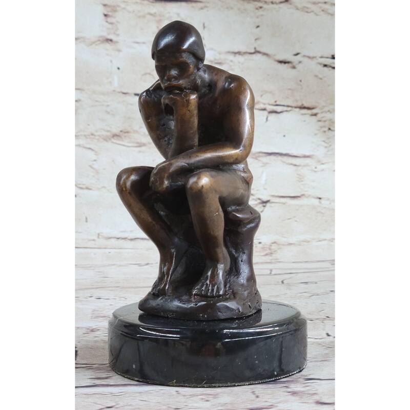 The Thinker Thinking Man By Auguste Rodin Bronze Desktop Statue Sculpture Figure 6 Inches X 4 Inches