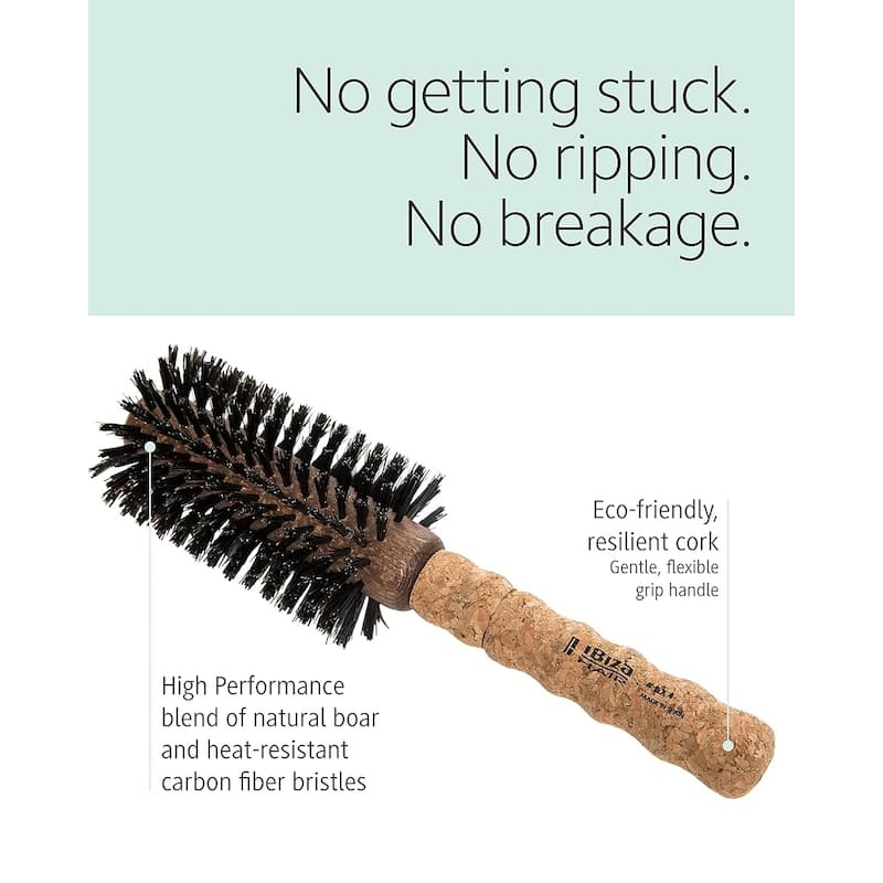 Ibiza Hair Extended Cork Round Brush, Large