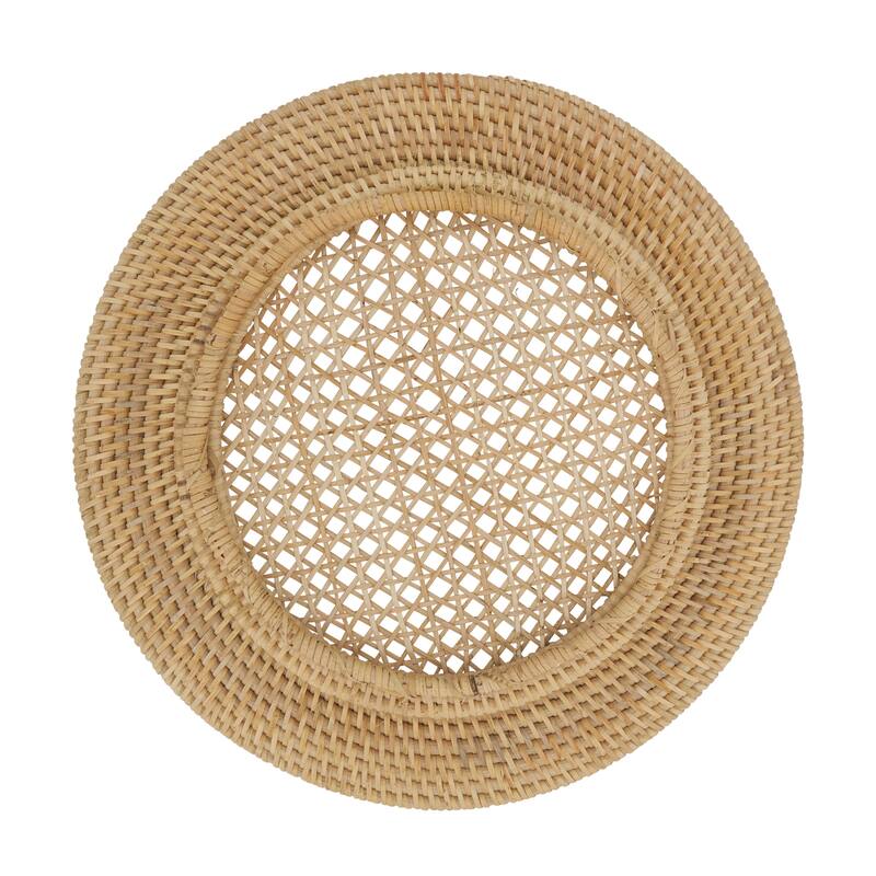 Round Design Rattan Charger Plates (Set of 4)