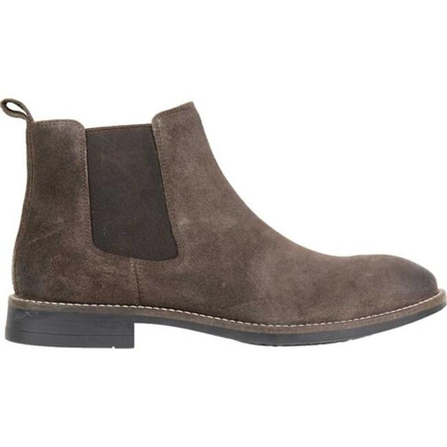 Shop Crevo Men S Wendall Chelsea Boot Dark Brown Suede Overstock 29848765