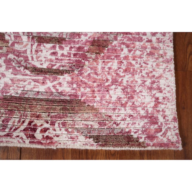 Abstract Indian Modern Accent Rug Handmade Wool Carpet - 2'8" x 4'9"