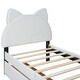preview thumbnail 32 of 56, Upholstered Platform Bed with Cartoon Ear Headboard and Drawers