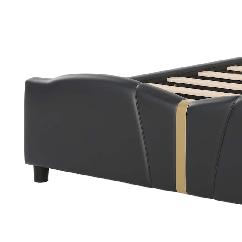 Stylish PU Leather Upholstered Platform Bed - No Box Spring Needed