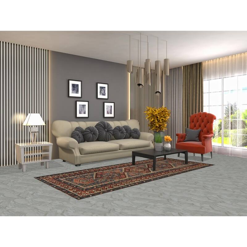 Hand Knotted Oriental 100% Wool Carpet Traditional Tribal Navy Blue & Blues Kazak Area Rug - 8' 6'' X 3' 8''