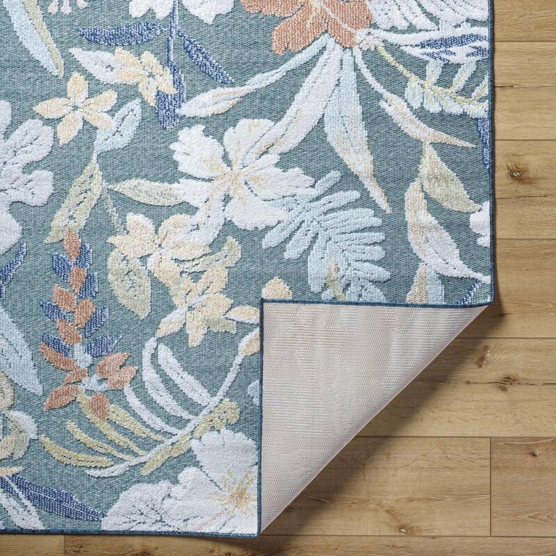 Livabliss Lakeside Coastal Floral and Botanical Area Rug
