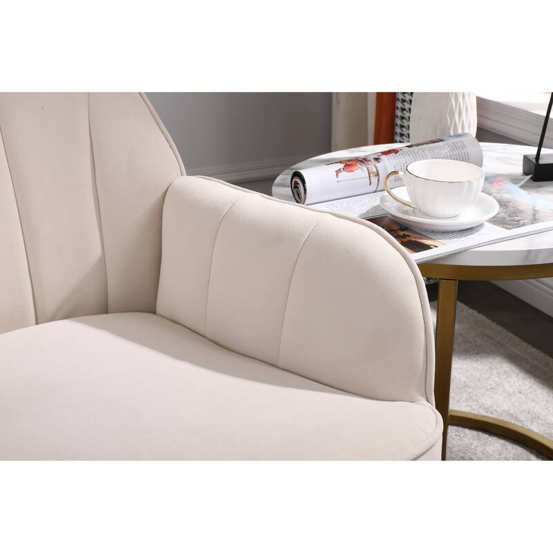 Modern Mid-Century Accent Chair, Velvet Sherpa Armchair with Upholstered Seat, Comfy Lounge Chair