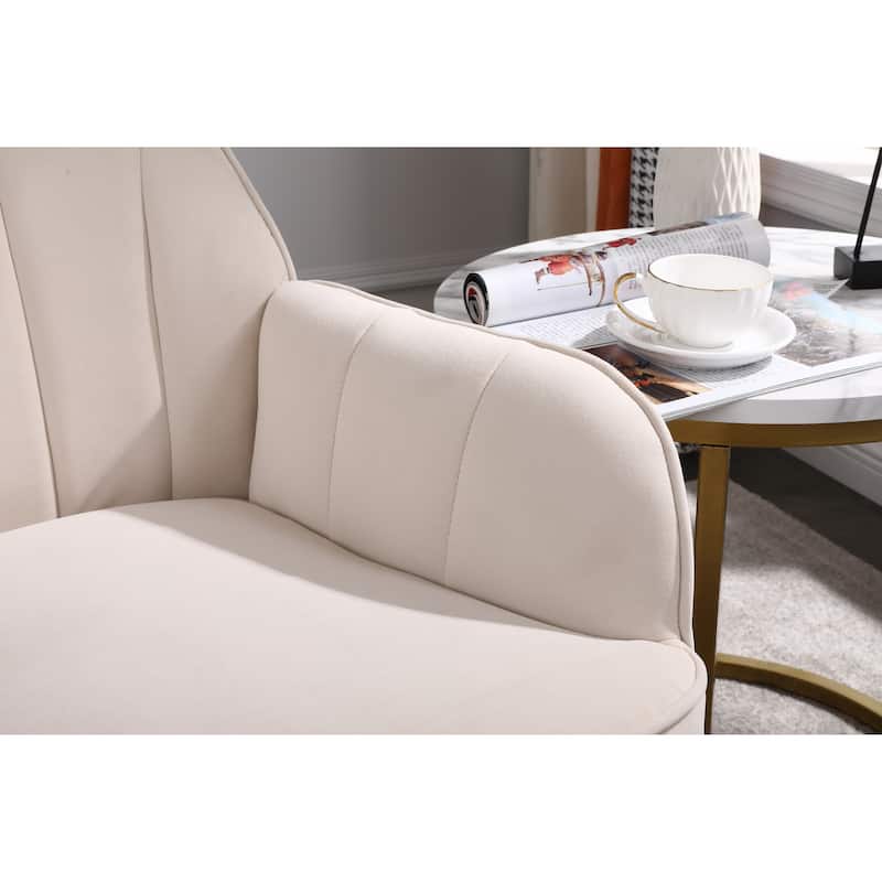 Velvet Dining Chair Beige Club Chair Barrel Chair Side Chair