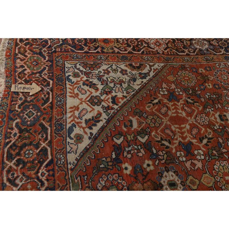 Pre-1900 Antique Mahal Persian Area Rug Hand-Knotted Wool Carpet - 8'4"x 12'0"