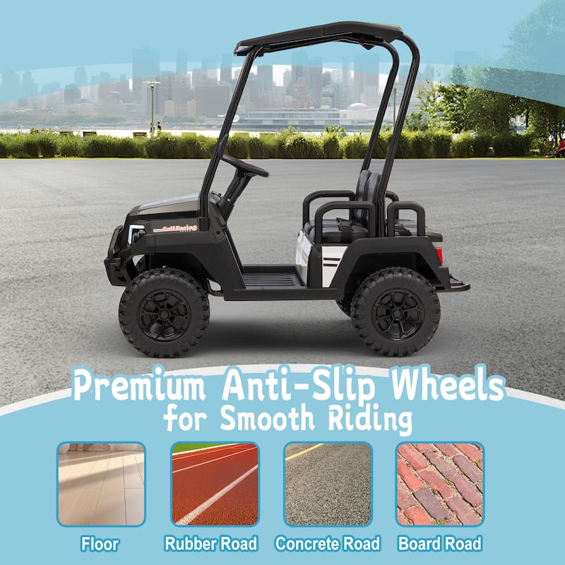 24V XL Kids Ride On Electric Truck with 4 Seats, Remote Control, Dual Motors, Suspension, Bluetooth Audio & Removable Sunshade