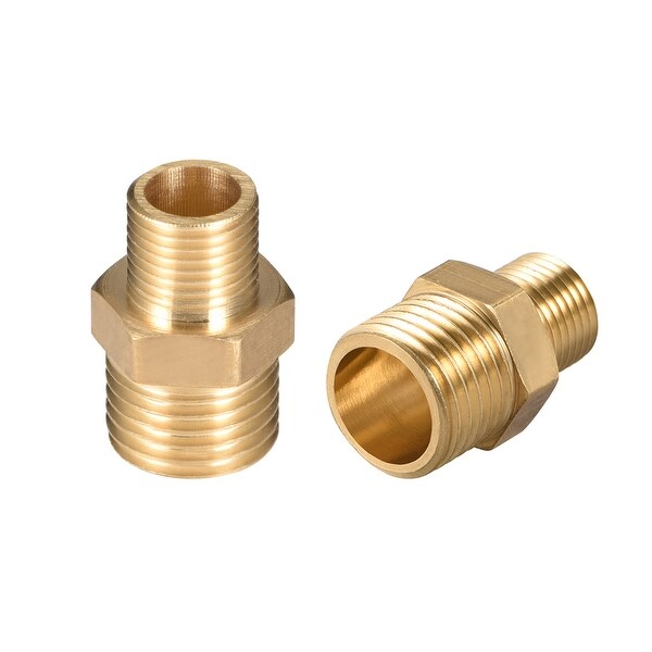 Brass Pipe Fitting Reducing Hex Nipple 1/4"x 1/8" G Male Pipe Brass Fitting 2pcs - 1/4" to 1/8" G Male 2pcs