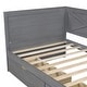 preview thumbnail 10 of 13, Twin Platform Daybed with 2 Drawers, Wood Daybed Grey