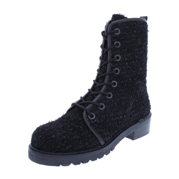fuzzy lace up boots