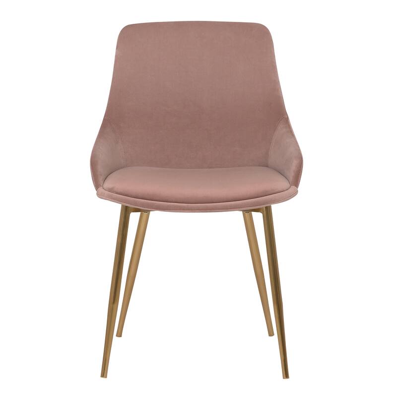 Modern Velvet Upholstered Dining Chair Accent Chair with Metal Legs