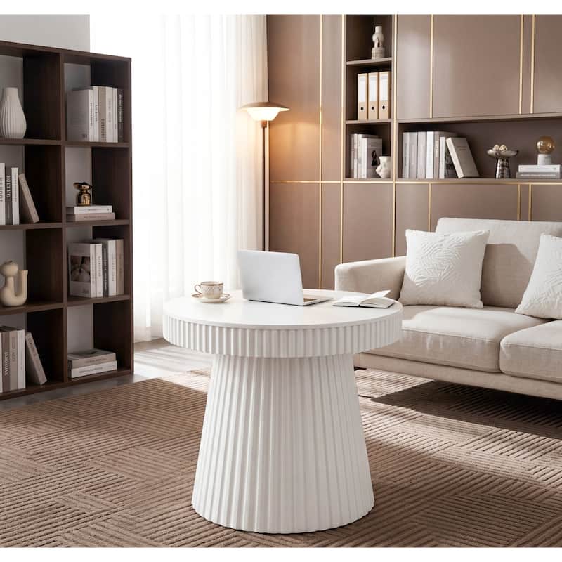 31.5" Round Conference Table, Modern Small Meeting Table, Discussion Office Table for Home Office, Breakroom, Negotiation