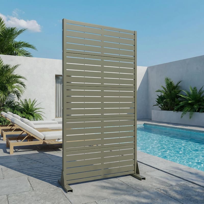 72in Dovelina Outdoor Freestanding Metal Privacy Screen Decorative Garden Fence