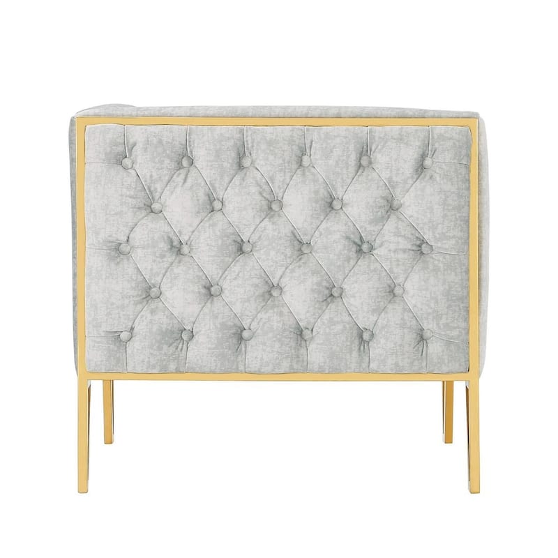 Manhattan Comfort Vector Gold Frame Velvet Accent Chair (Set of 2)