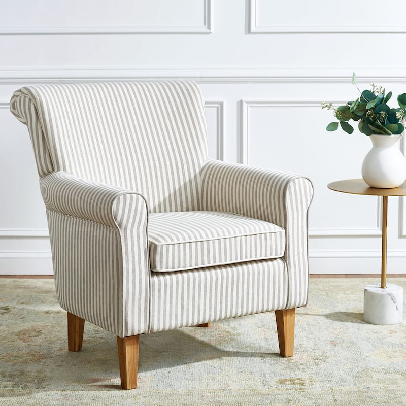 SAFAVIEH Gramercy Red/Ivory Floral Club Chair - 30" W x 33" D x 35" H