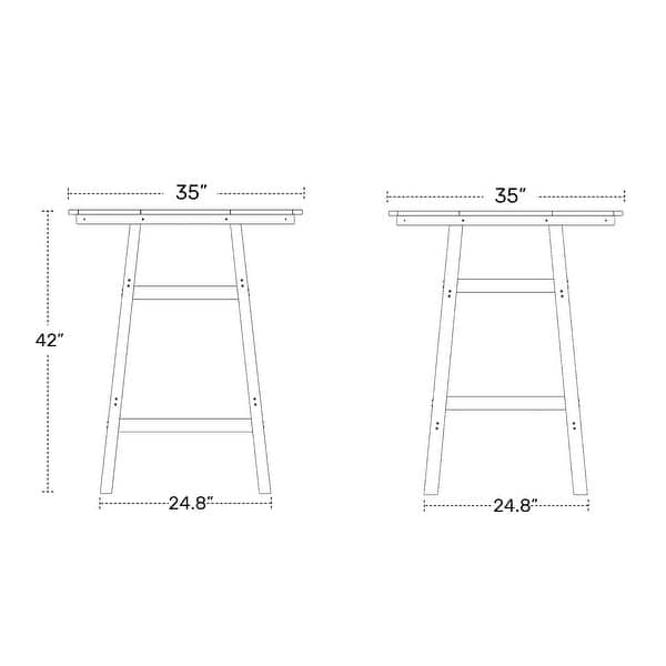 Polytrends Laguna Hdpe All Weather Outdoor Patio 35" Round Bar Table