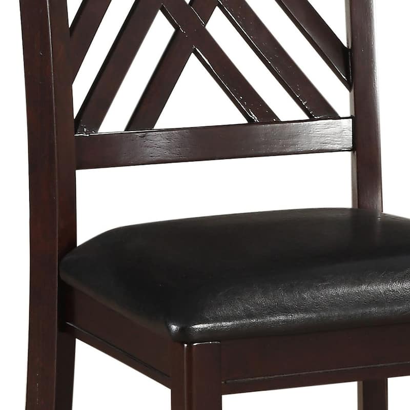 Gracie Black and Espresso Cross Back Side Chairs (Set of 2)