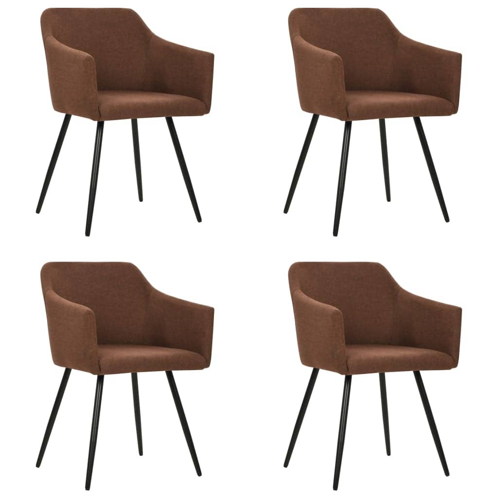 vidaXL Dining Chairs 4 pcs Brown Fabric - 21.3" x 24.4" x 31.5"