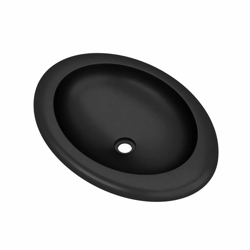 Cuyama NativeStone and Concrete Drop-in Bathroom Sink - 21" x 15" x 5" - Charcoal