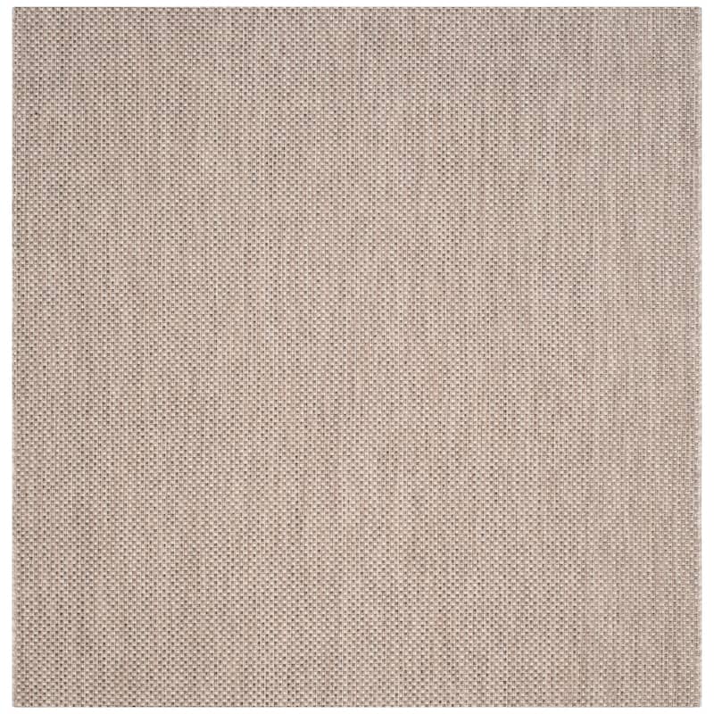 SAFAVIEH Courtyard Begajeta Indoor/Outdoor Waterproof Patio Backyard Rug. - 5'3" Square - Beige/Brown