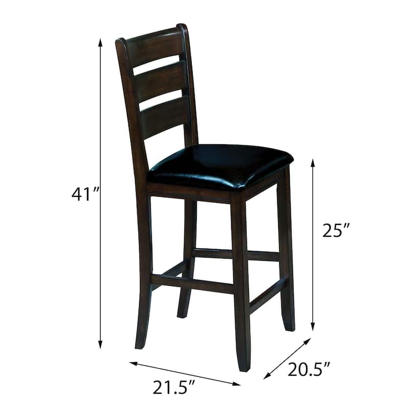 Black and Espresso Counter Height Chairs (Set of 2)