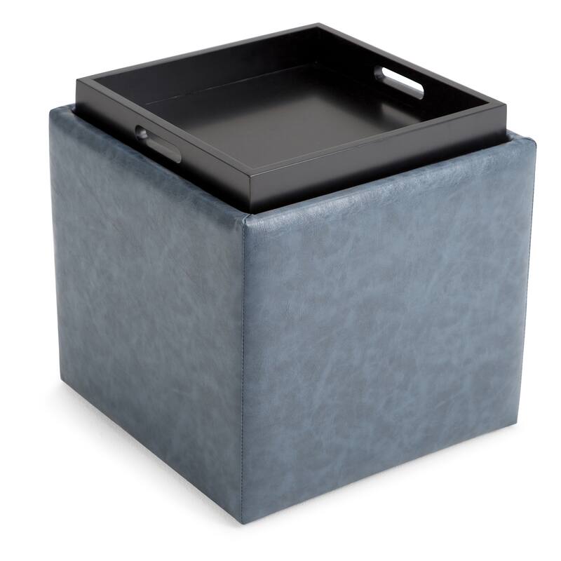 Cube Storage Ottoman with Tray