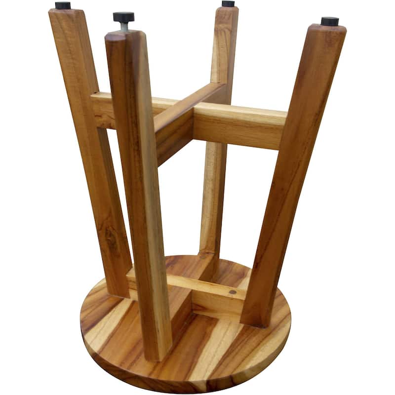 HomeRoots 13" Round Compact Teak Chair in Natural Finish