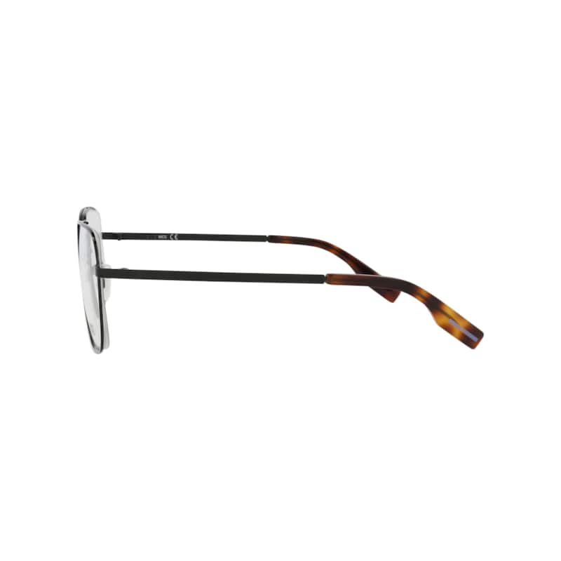 McQ Alexander McQueen Square-Frame Metal Optical Frames, Transparent Lens, Shiny Black Frame