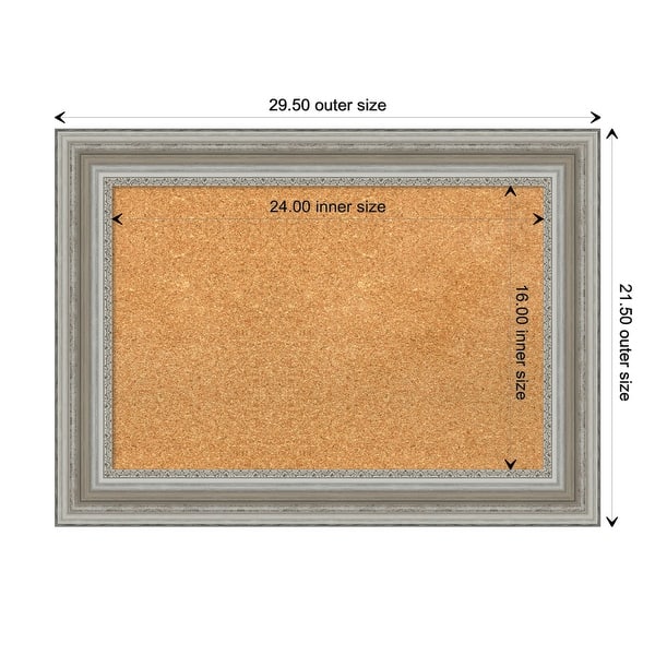 dimension image slide 14 of 15, Parlor Framed Cork Bulletin Memo Board