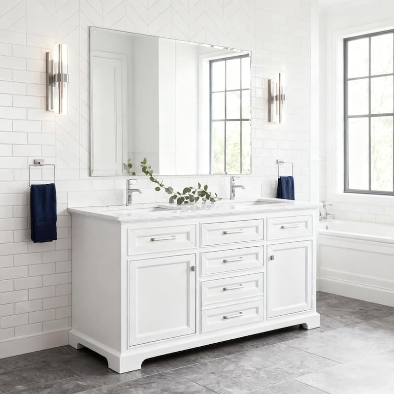 Nephelily 48" 60" 72" Vintage Uni-Vanity Bathroom Cabinet, Tall Drawer