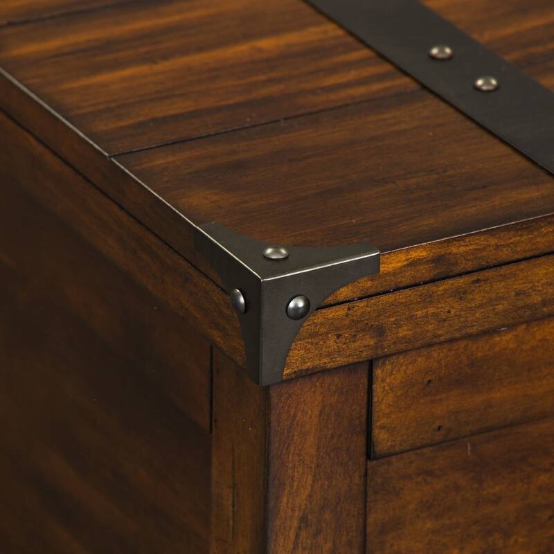 Aspen Skies Russet Brown and Metal Accents Storage Trunk