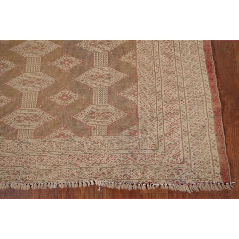 Bakhtiari Persian Antique Accent Rug Handmade Wool Carpet - 4'1" x 5'4"